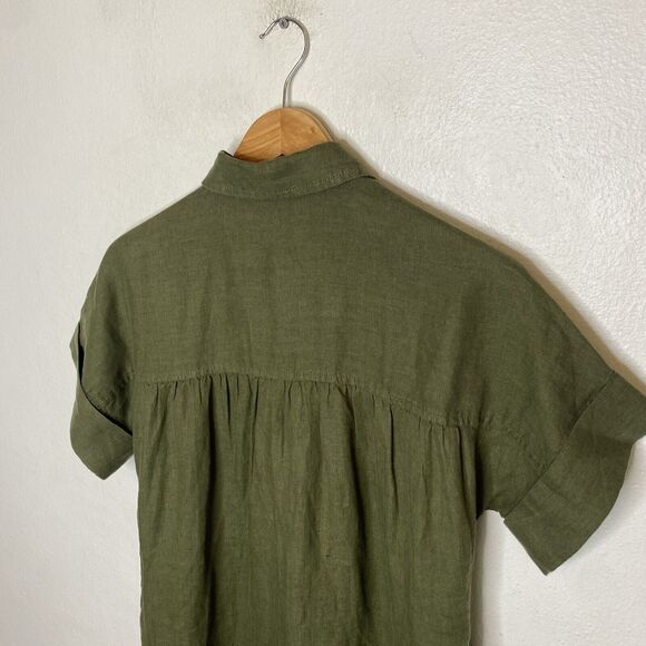 J Crew Baird Mcnutt Irish Linen Shirtdress Short Sleeve Dress Women’s Medium - Picture 8 of 13